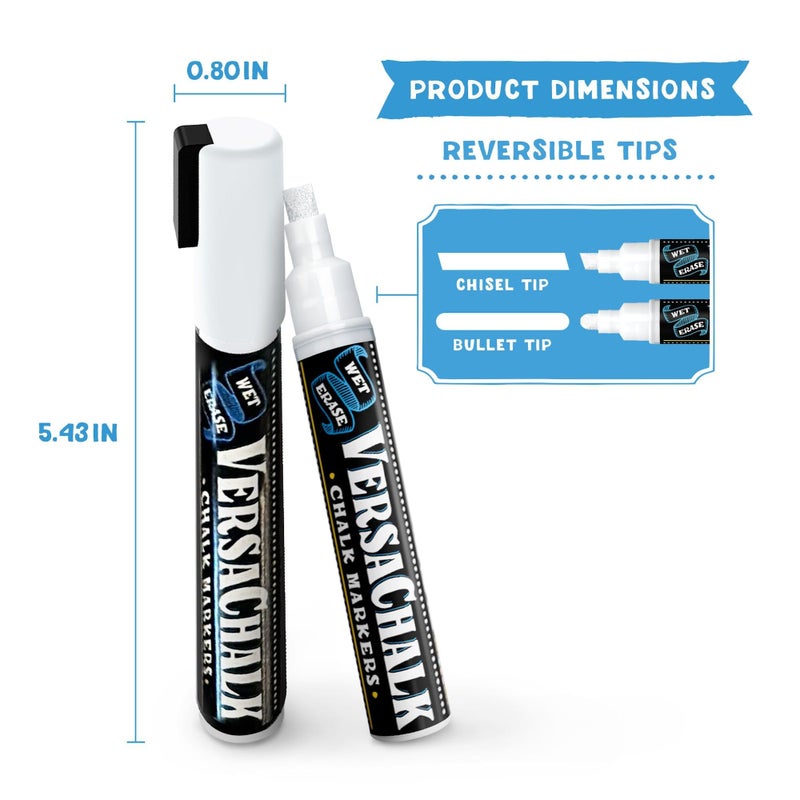 VersaChalk White Chalk Markers - 5mm Tip - Image 2